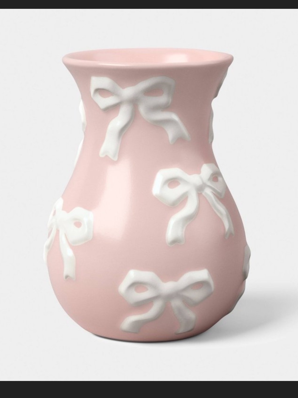 Pink Vase with White Scattered Bows - Room Essentials™